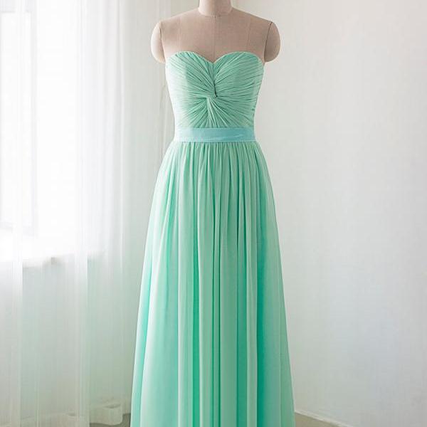 Mint Prom Dress,Prom Dresses,Strapless Prom Dress,Bridesmaid Dress,Mint ...
